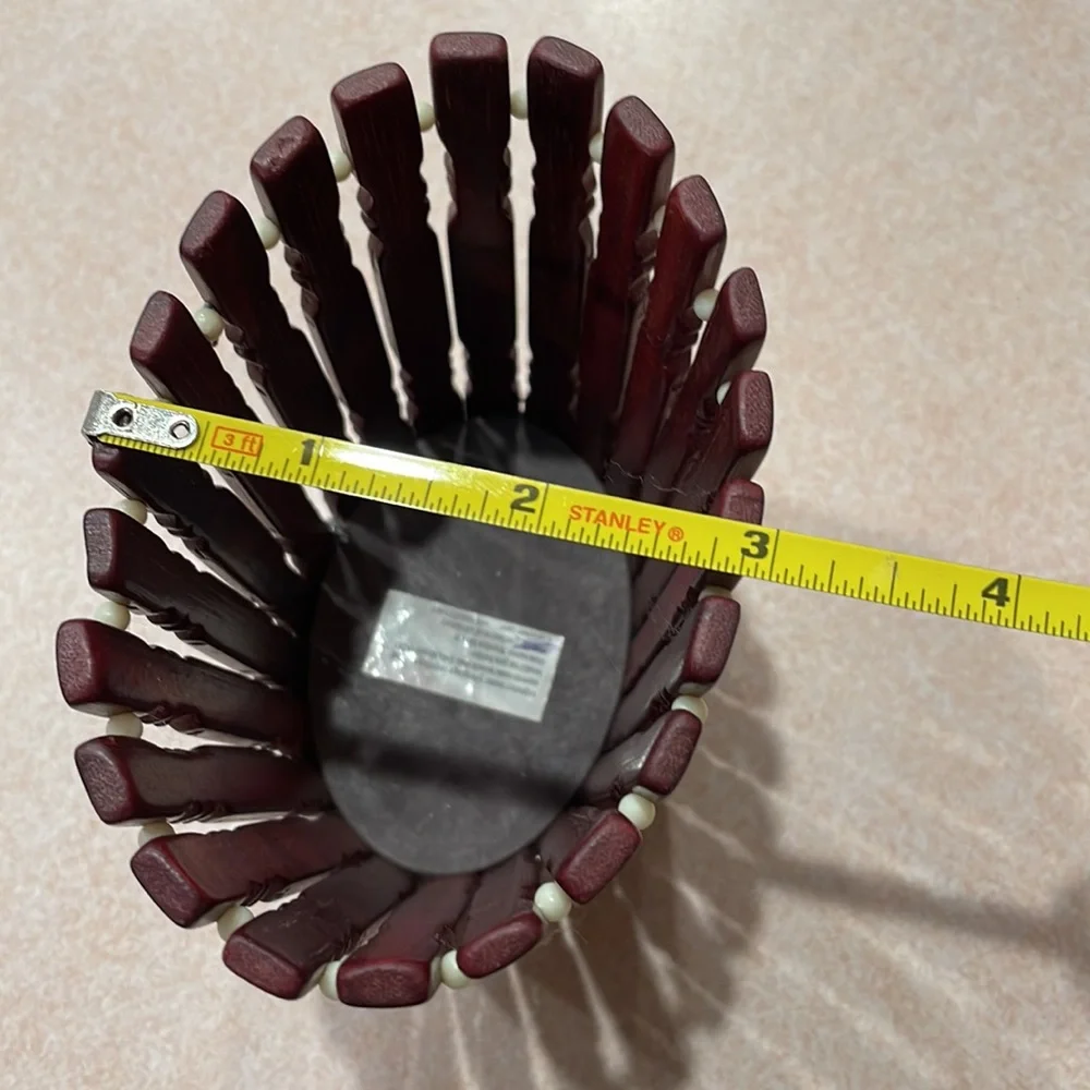 Wooden Basket Pen/Pencil Holder,  NWT